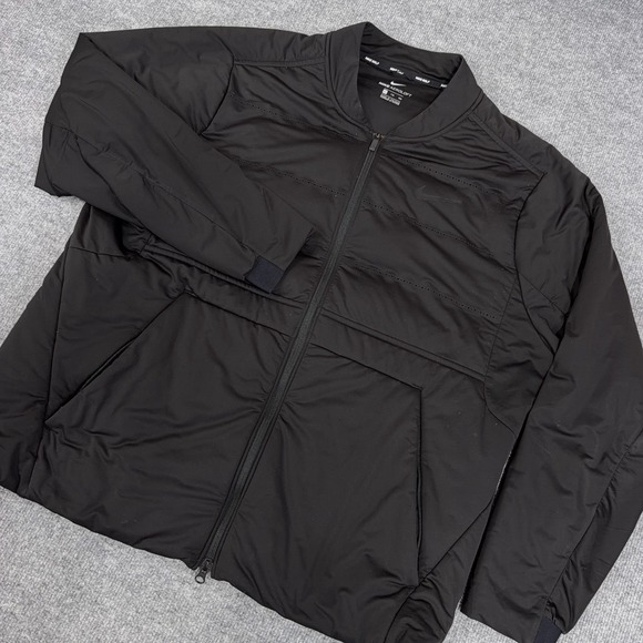 Nike Other - Nike Golf Jacket Men 2XL Black Full Zip Aeroloft Puffer Performance Pockets